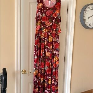 Latched Mama Burgundy Floral Maxi Dress